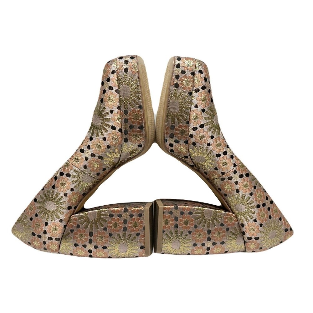 NEW Katy Perry Uplift Womens Size 6 Butterscotch & Gold Floral Platform Pump - Picture 7 of 9